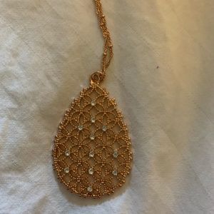 Rose gold tear drop necklace